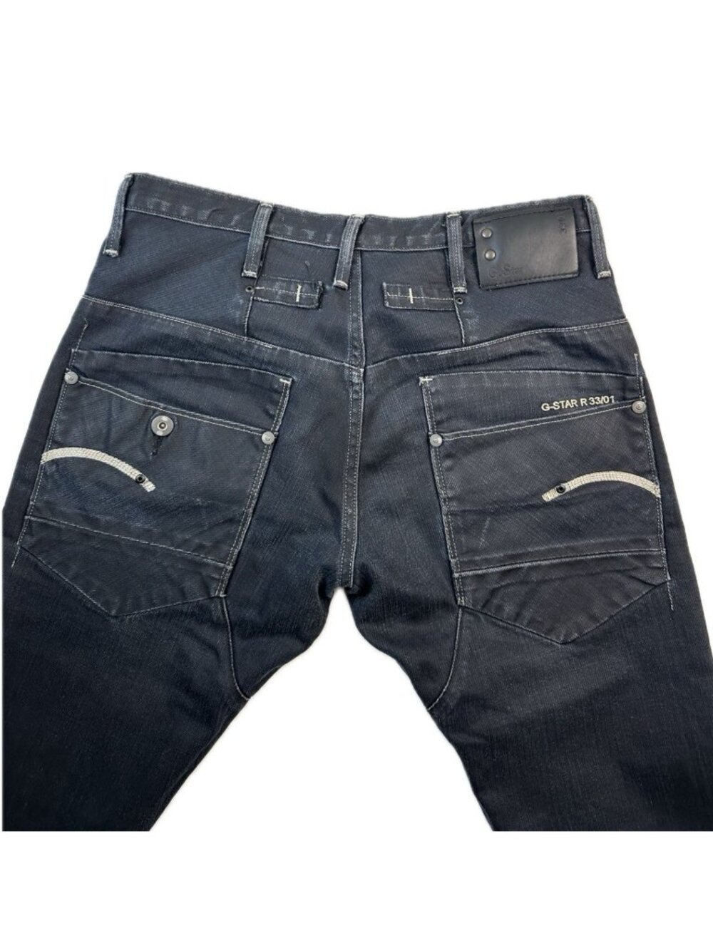 G-Star Raw Jeans Mens 32x28 Black Blade Slim Straight Leg Logo Moto